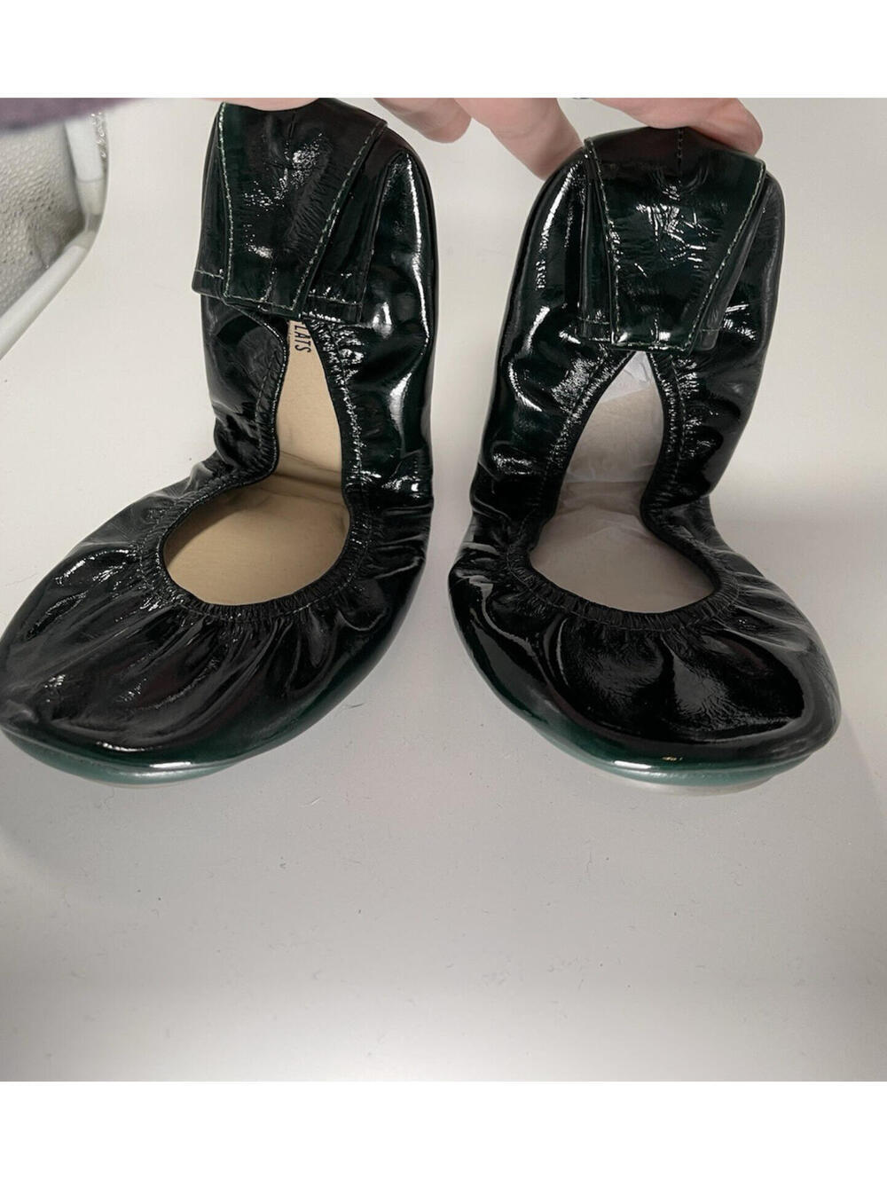 The Storehouse Flats Evergreen Oil Slick Patent Leather Ballet Flat Foldable 9